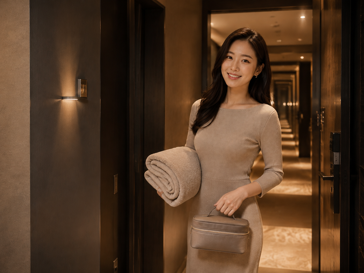 포천 방문 홈케어 일정을 준비하는 젊은 성인 한국 여성 관리사